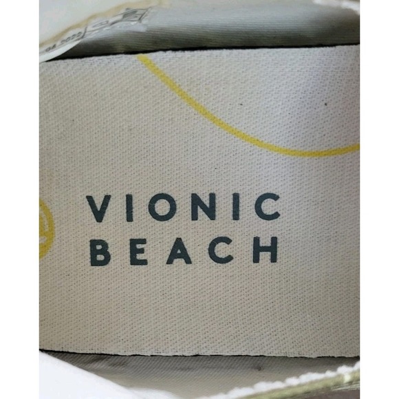 Vionic Beach Laguna Coral Espadrilles Loafers 7.5 Green Seaweed Print Canvas - Picture 7 of 7